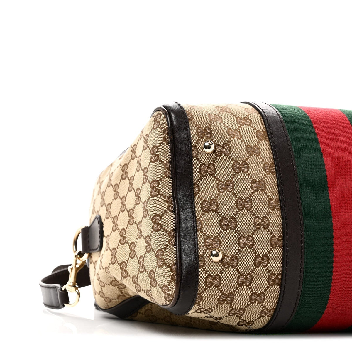 Monogram Selleria Calfskin Vintage Web Medium Boston Beige Ebony Cocoa