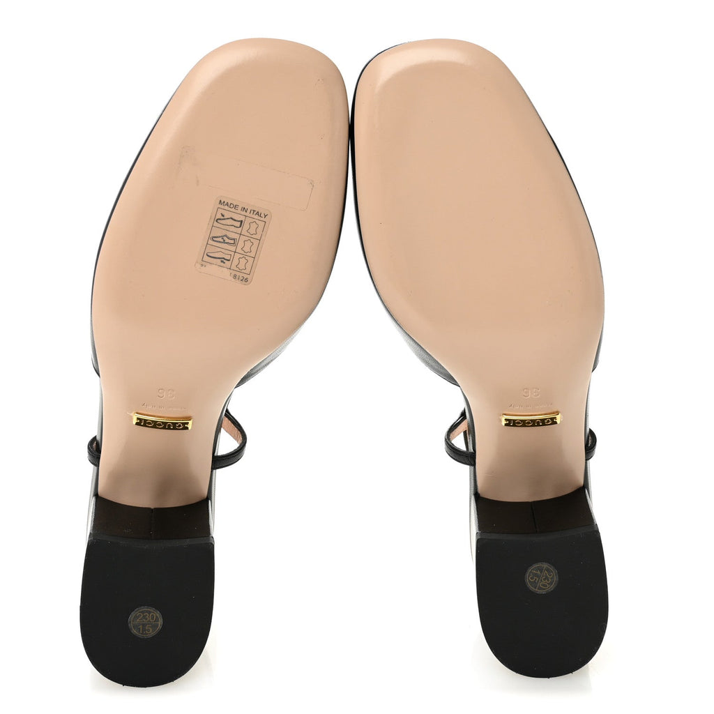 Malaga Kid Horsebit 70mm Slingback Pumps 36  Black