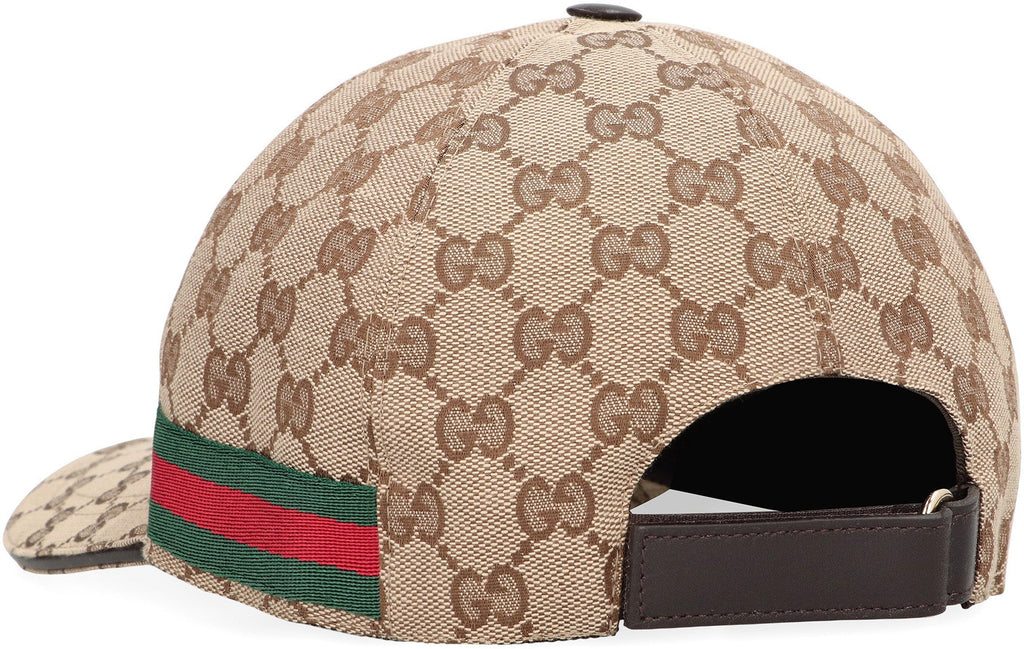 Gucci 200035 GG Fabric Baseball Cap — Beige