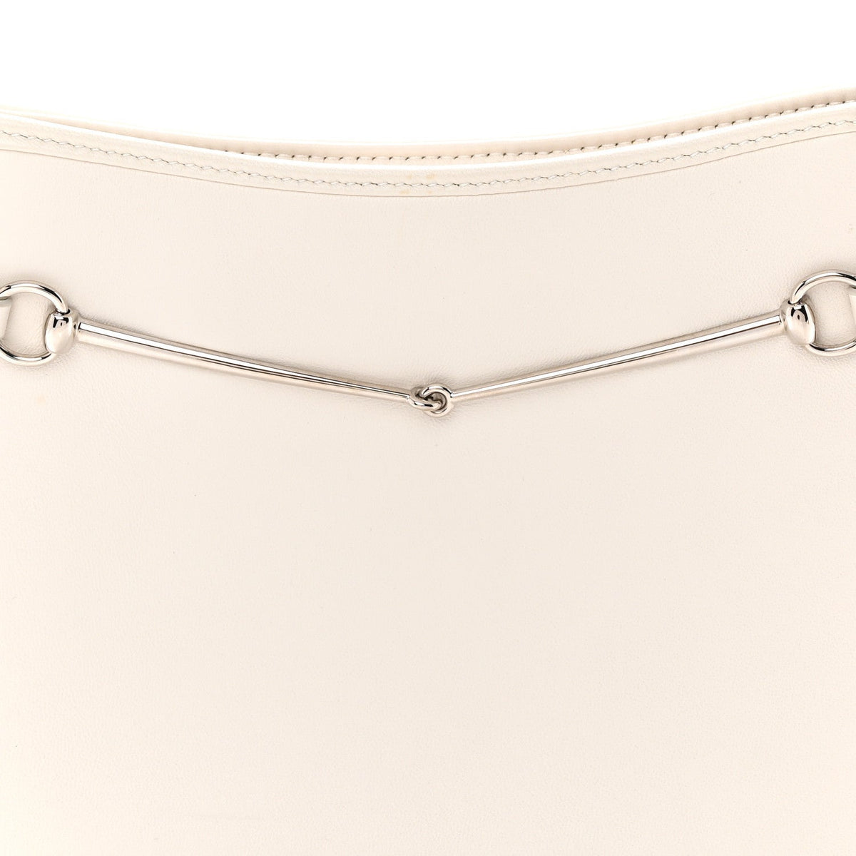Calfskin Horsebit Slim Shoulder Bag White