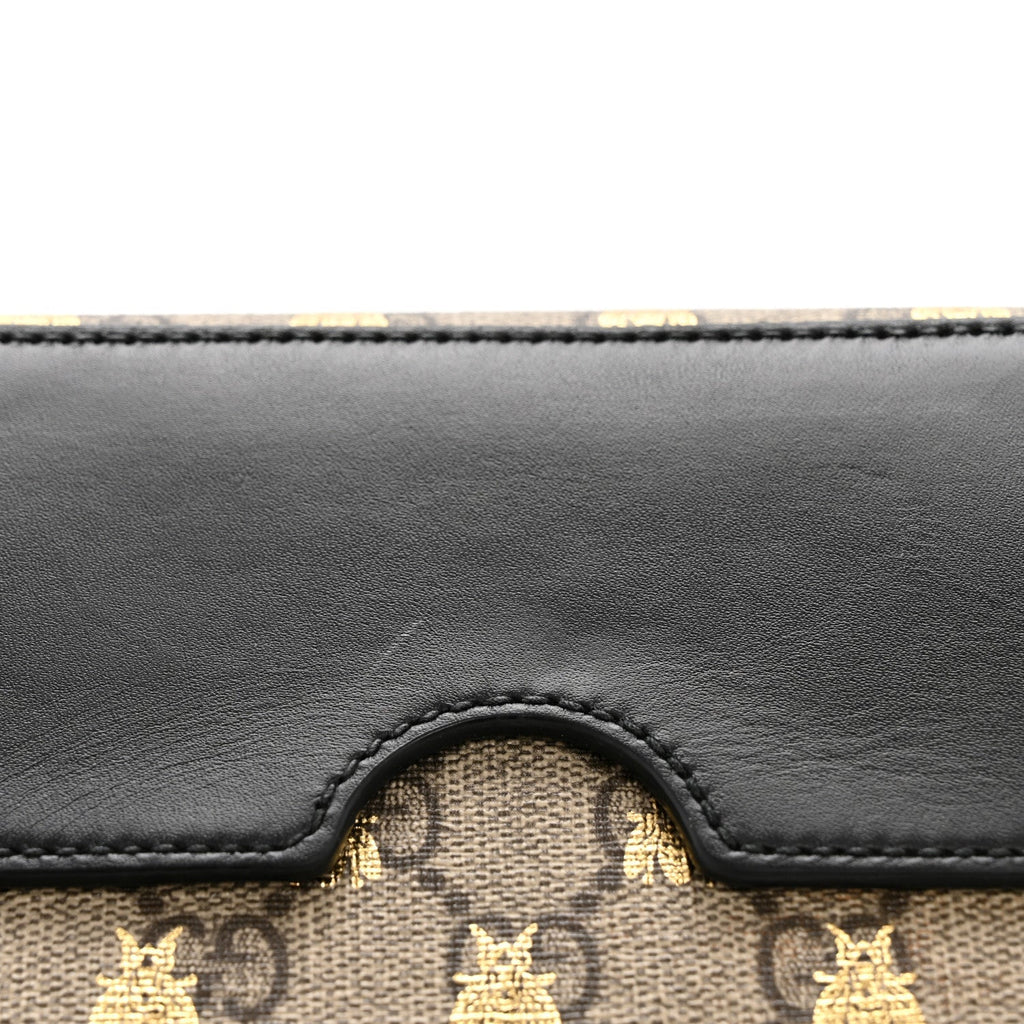 GG Supreme Monogram Bees Small Padlock Shoulder Bag Black