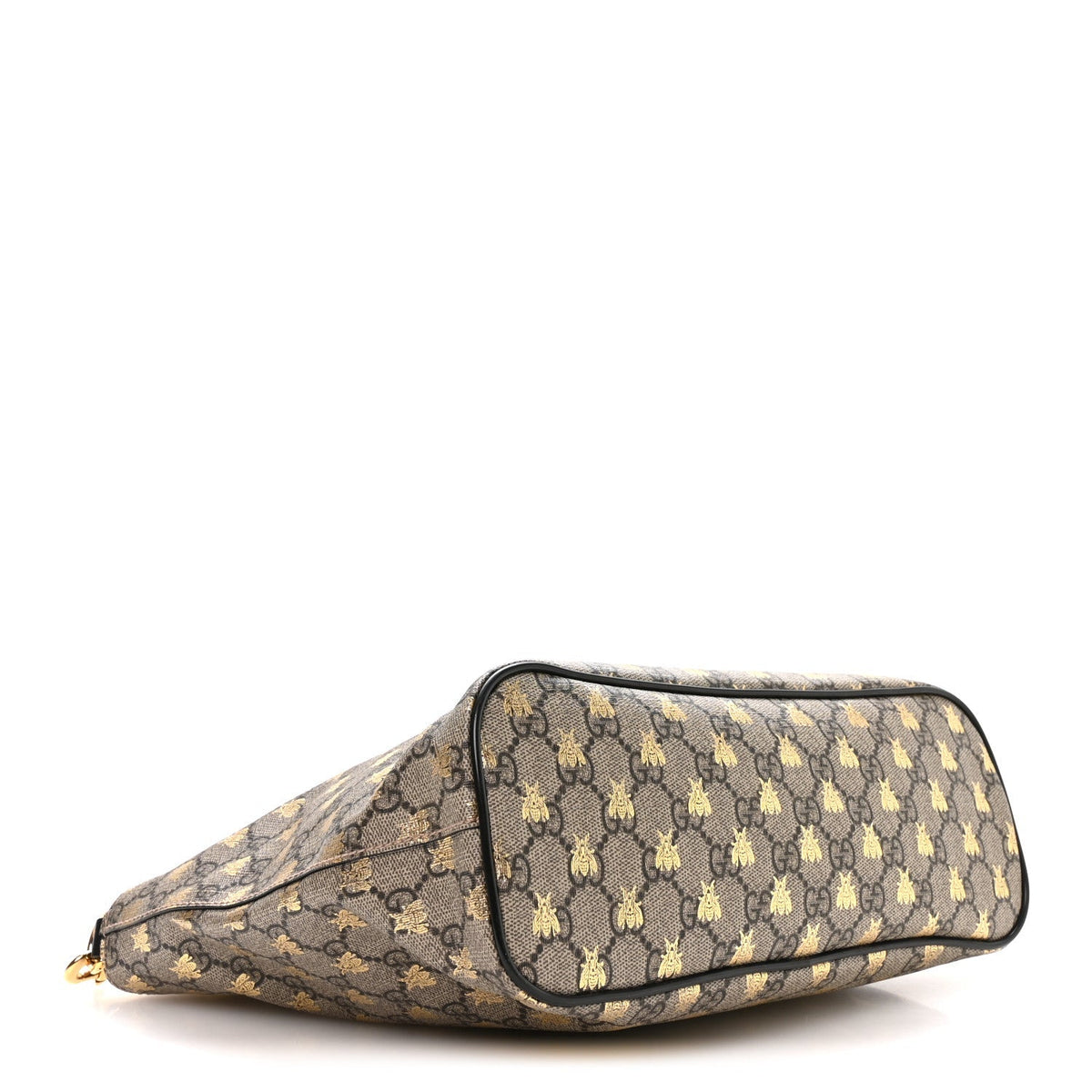 Soft GG Supreme Monogram Bees Small Crossbody Tote Beige Oro Black