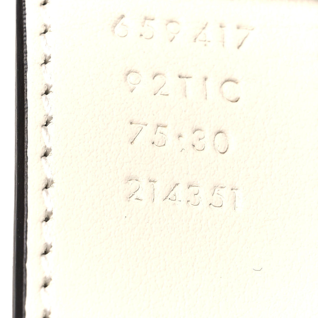 GG Supreme Monogram Plutone Calfskin Double G Reversible 30mm Belt 75 30 Beige Ebony Mystic White