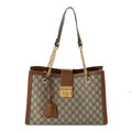 GG Supreme Monogram Medium Padlock Tote Beige Cuir