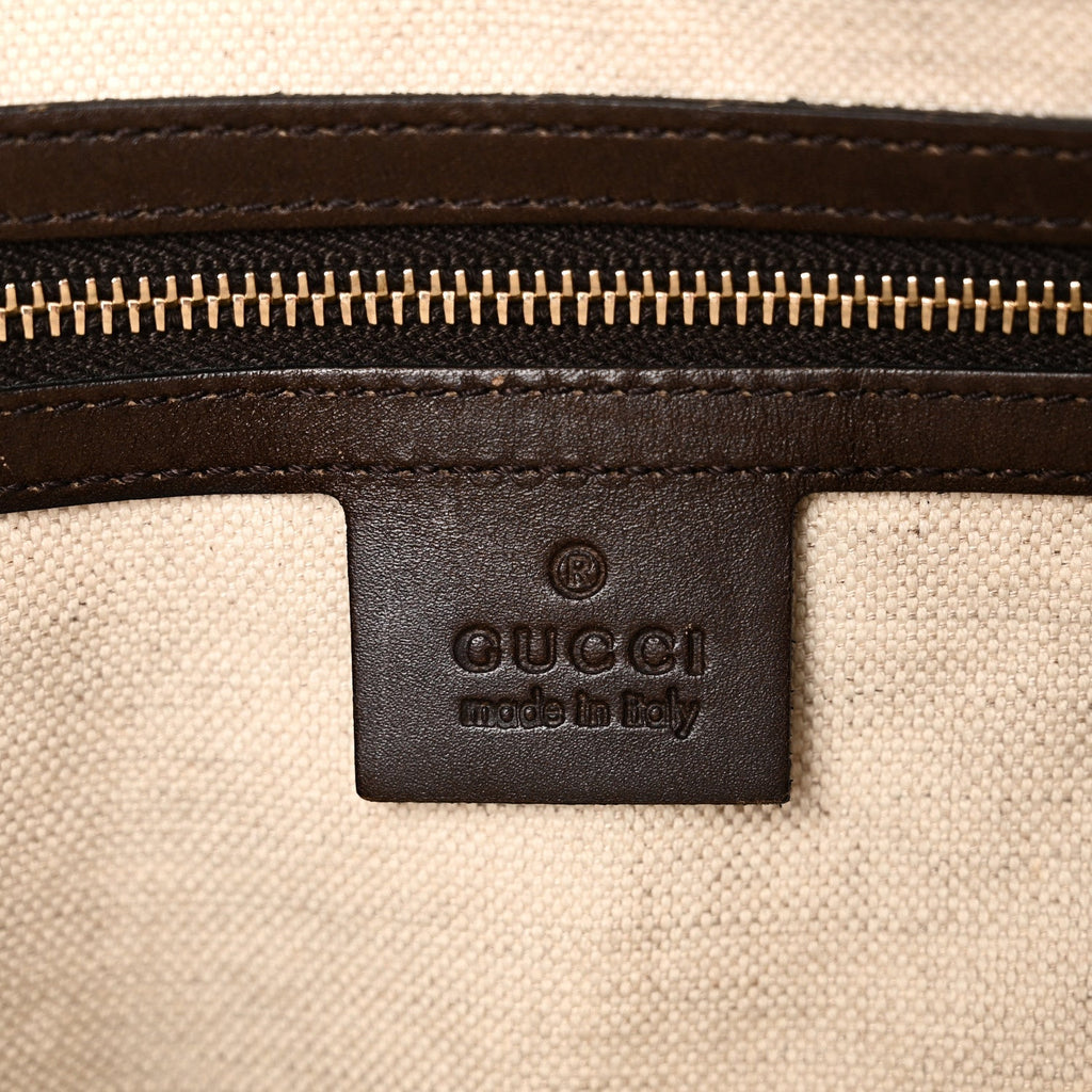 Monogram Selleria Calfskin Vintage Web Medium Boston Beige Ebony Cocoa