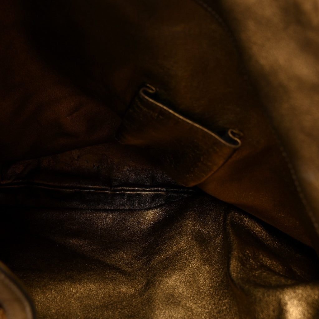 Snakeskin Large Indy Top Handle Hobo Gold