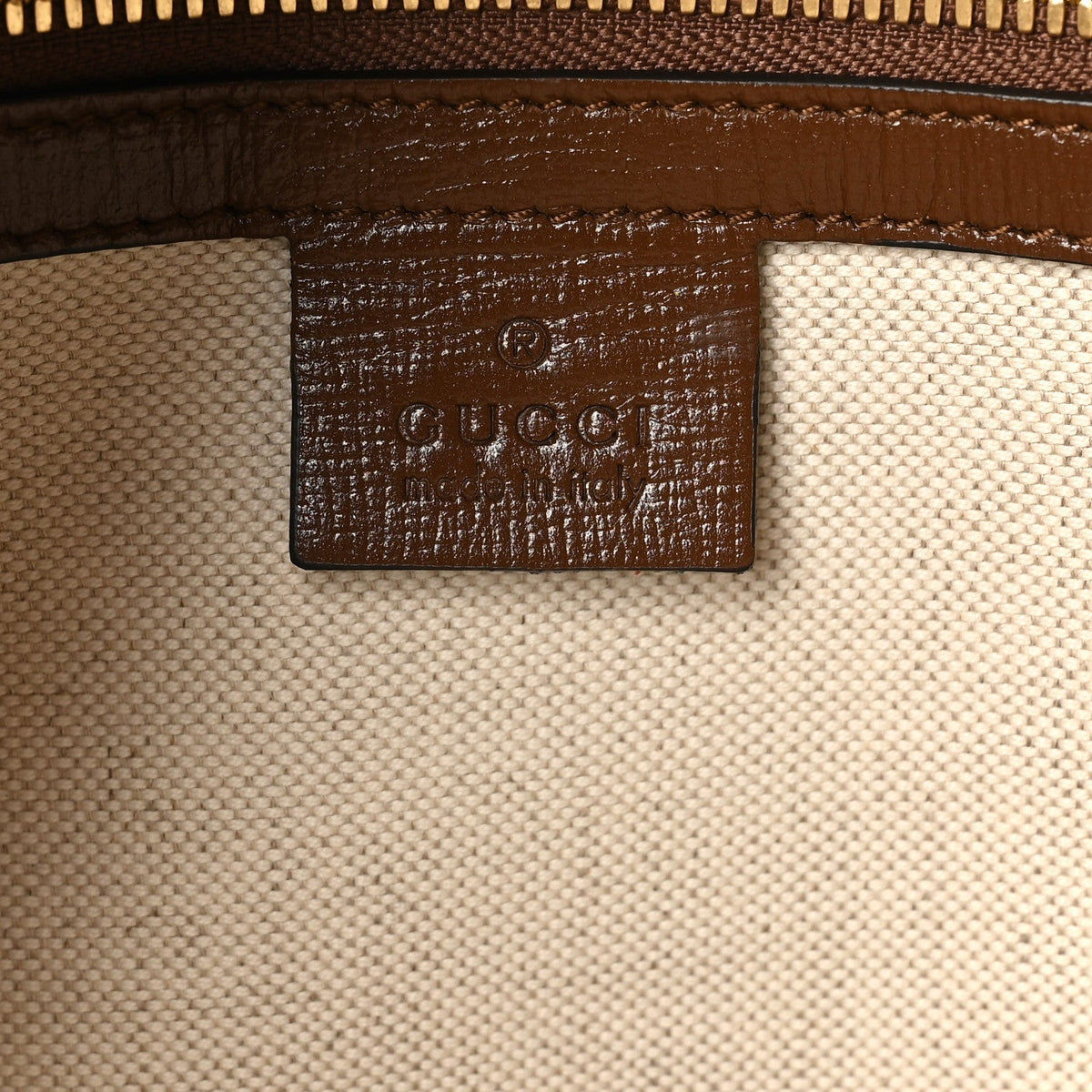 GG Supreme Monogram Fake/Not Large Retro Interlocking G Tote Bag Beige Brown Sugar