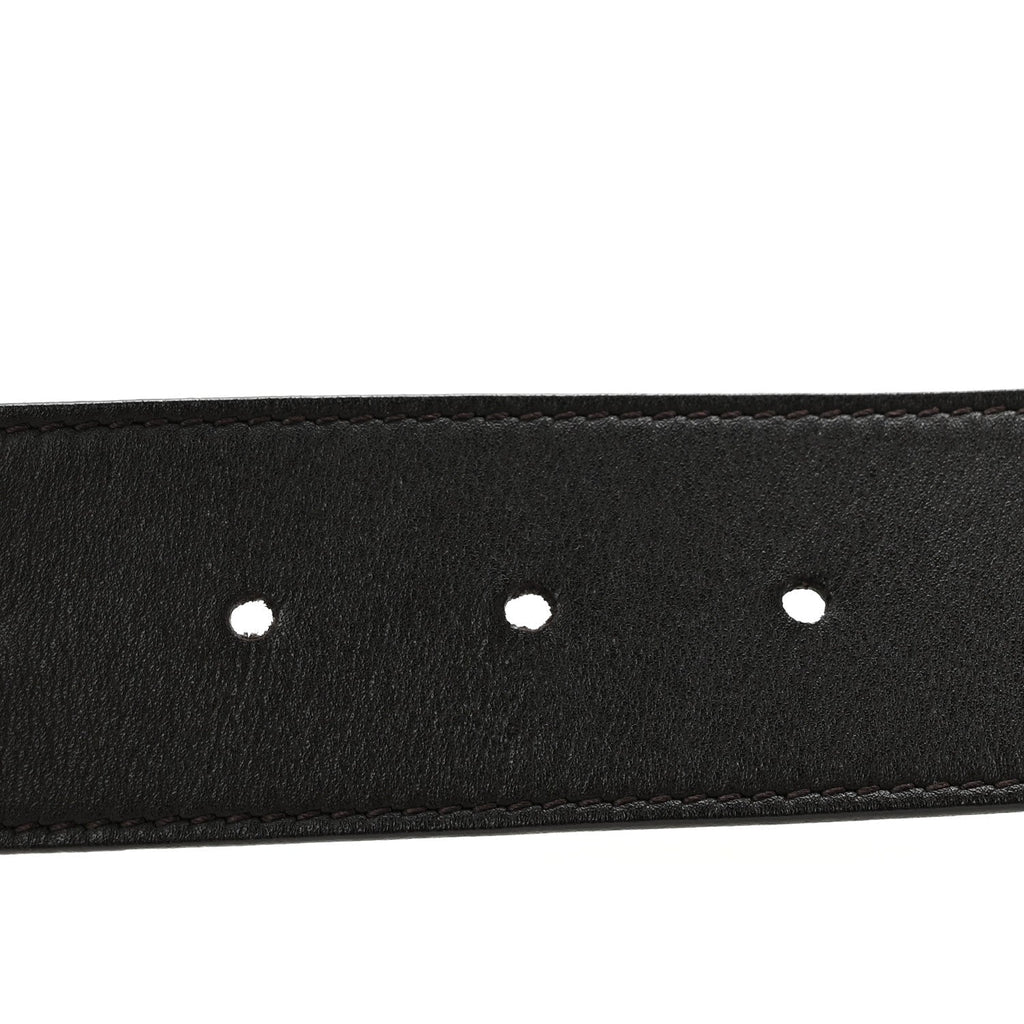 Moon Calfskin Nickel Double G 40mm Belt 85 34 Dark Cocoa