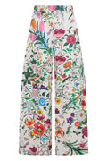 Gucci Floral Silk Trousers — White