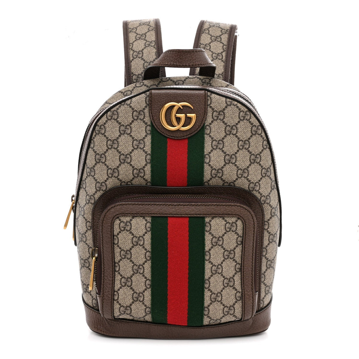 GG Supreme Monogram Calfskin Web Small Ophidia Day Backpack Beige Ebony New Acero
