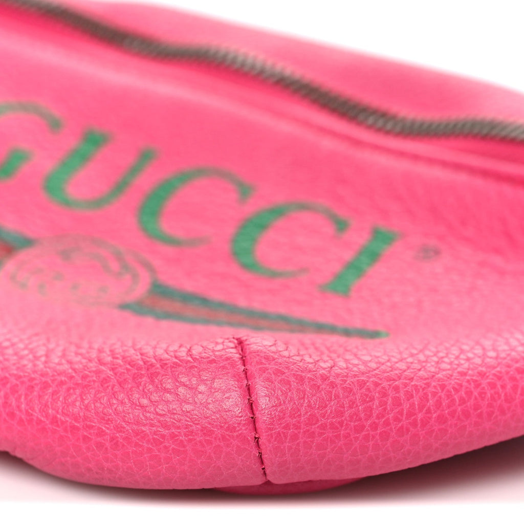 Grained Calfskin Small Logo Belt Bag Box Pink Green