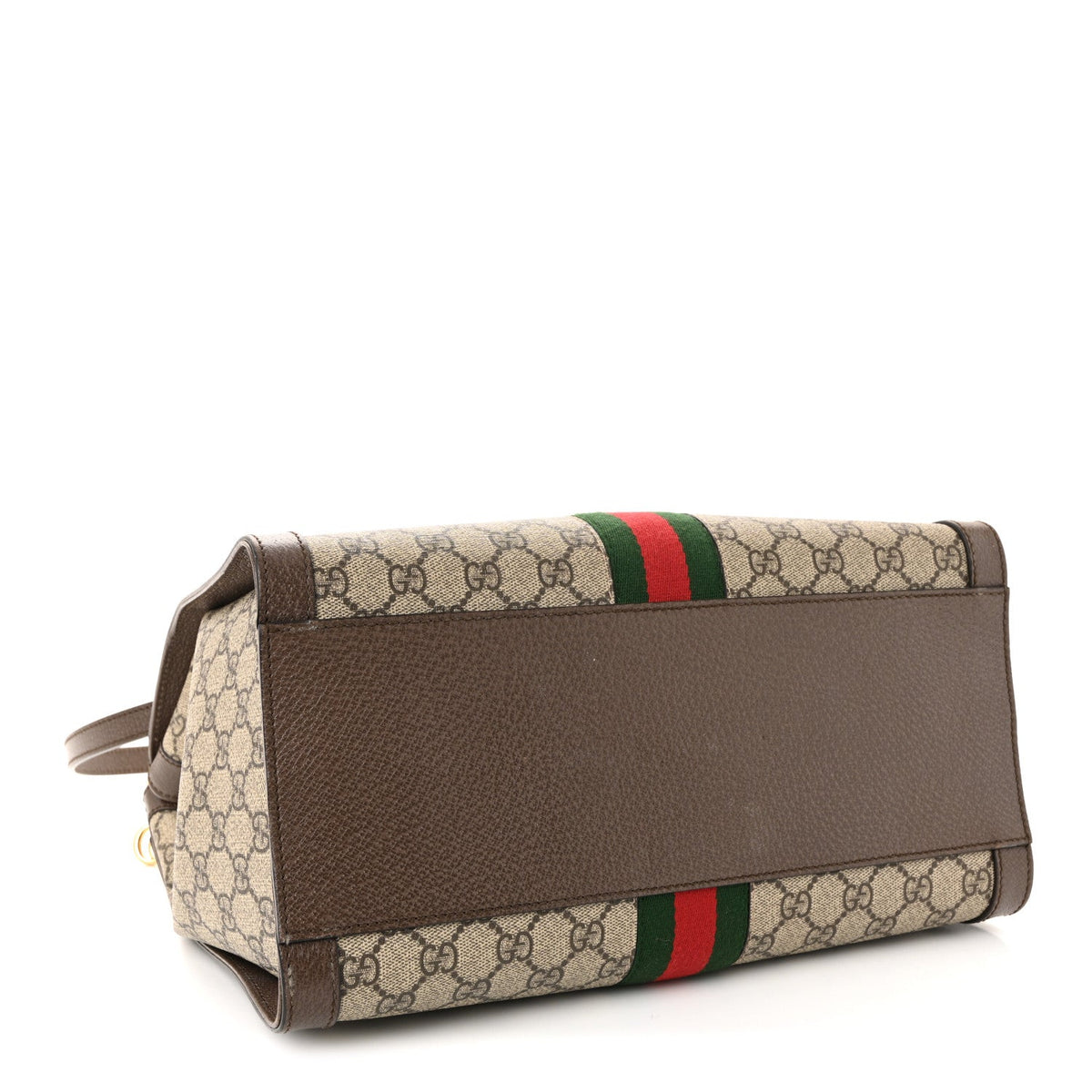 GG Supreme Monogram Web Medium Ophidia Tote Bag Brown