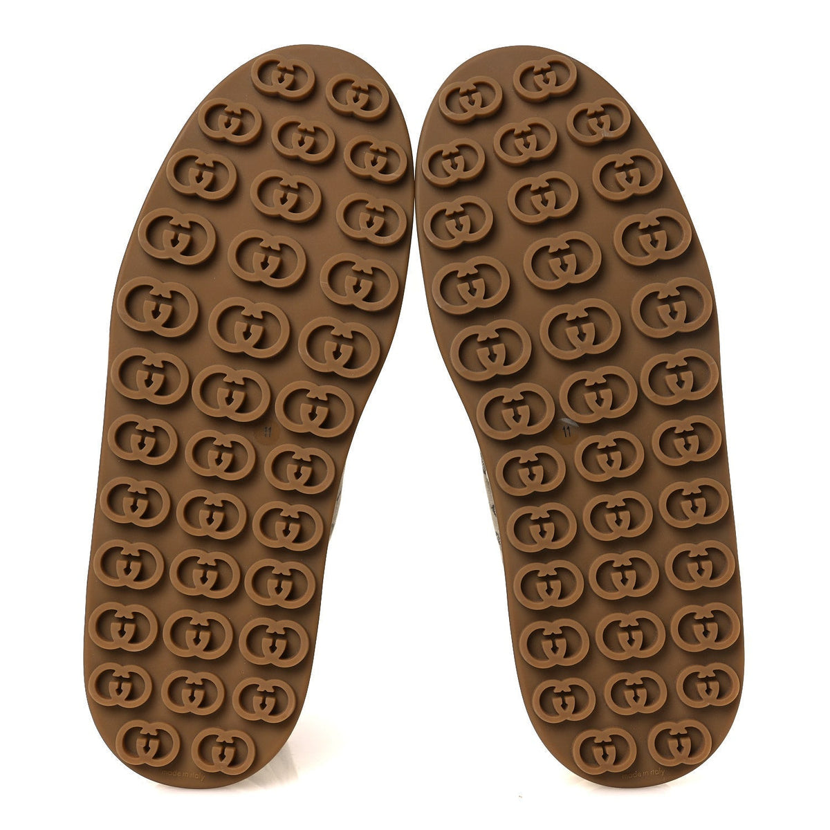New Canvas GG Monogram Mens Tennis 1977 High Top 55mm Platform Sneakers 11 Beige Ebony Mystic White