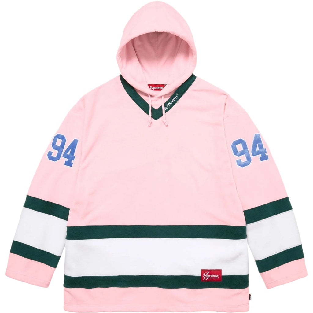 Supreme Polartec Hooded Hockey Jersey Pink