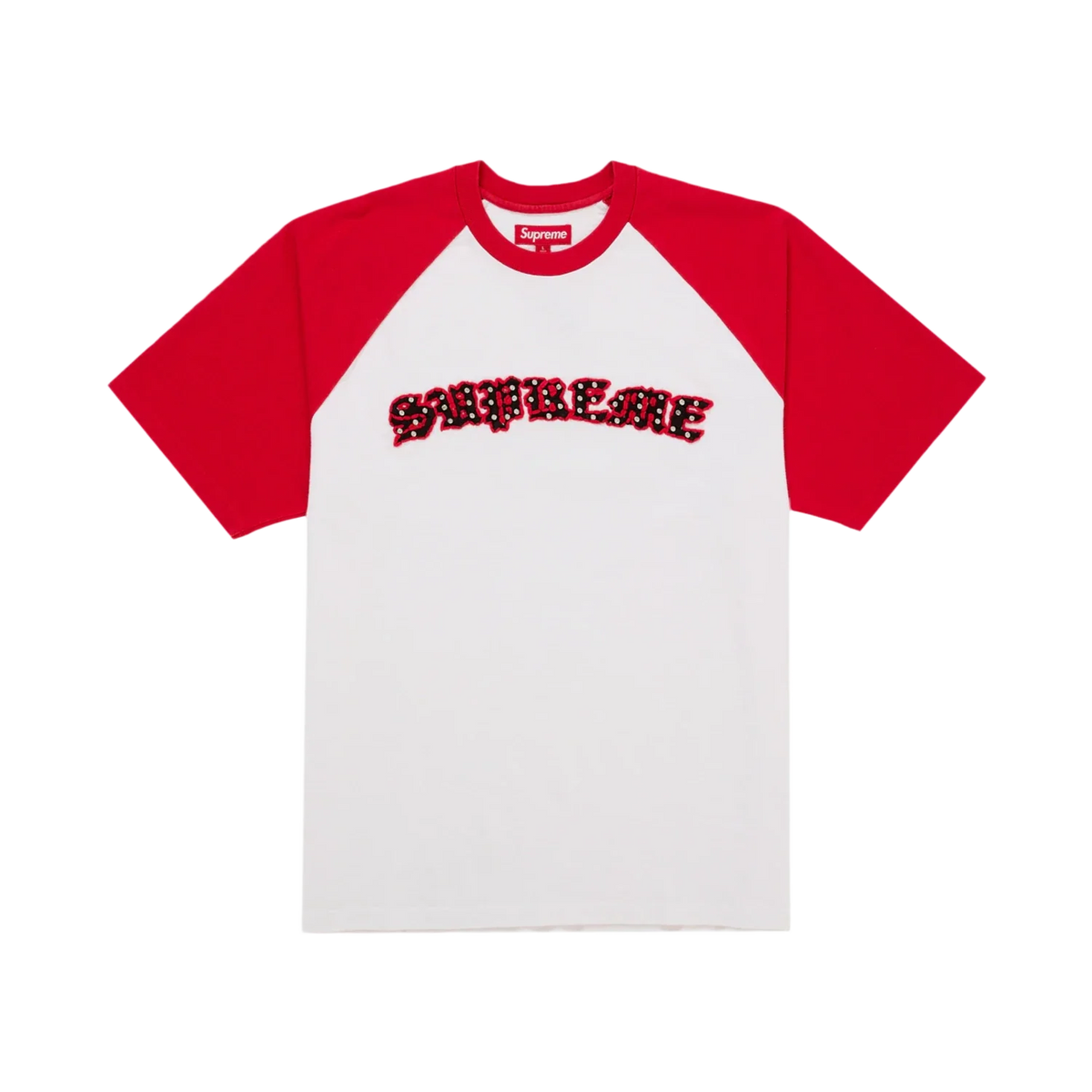 Supreme Rhinestone Raglan S/S Top White