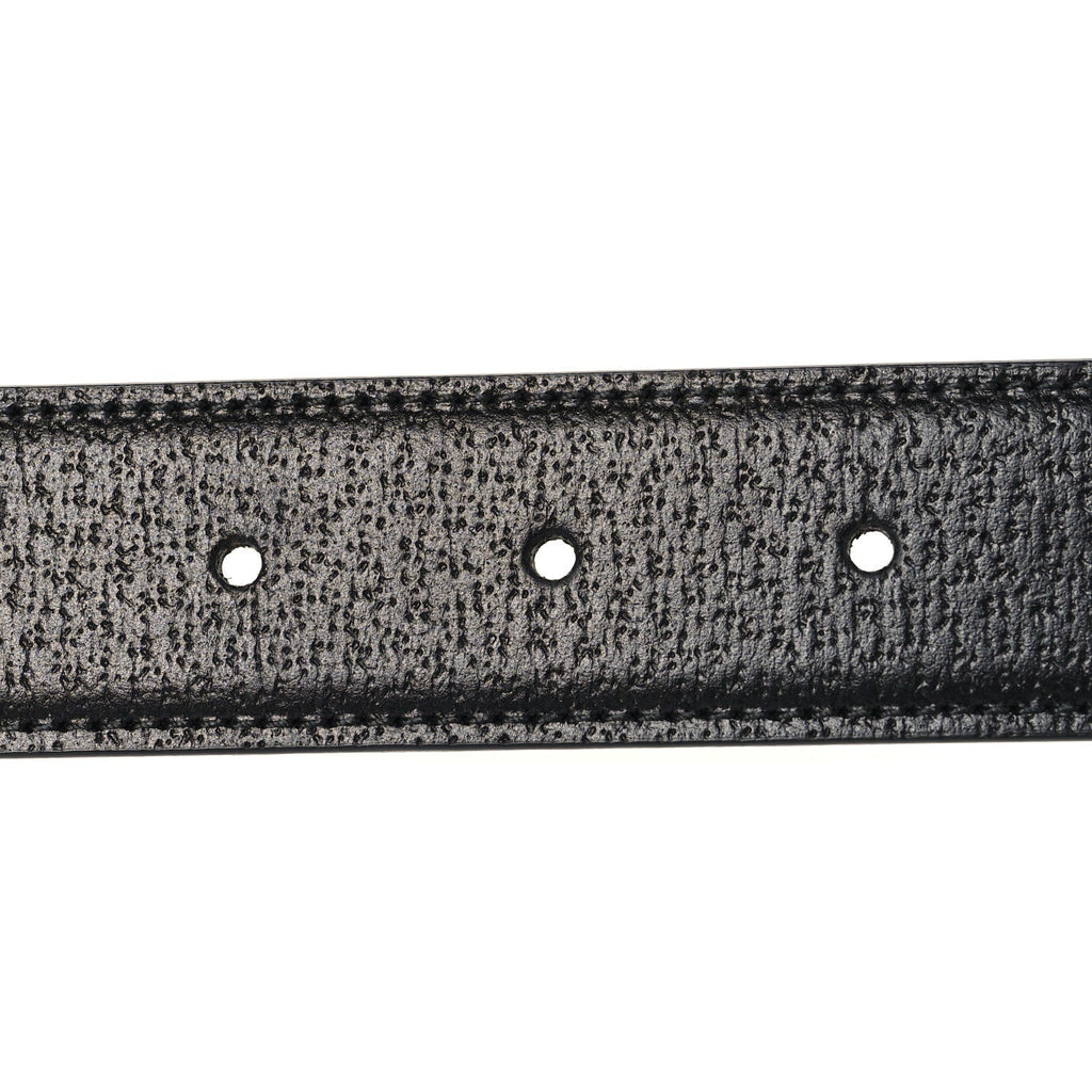 Textured Dollar Calfskin Squared Interlocking G 30mm Reversible Belt 85 34 Black
