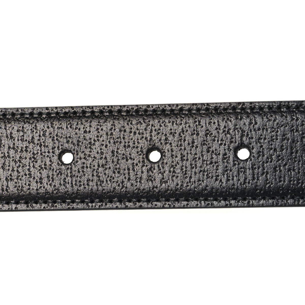 Textured Dollar Calfskin Squared Interlocking G 30mm Reversible Belt 85 34 Black