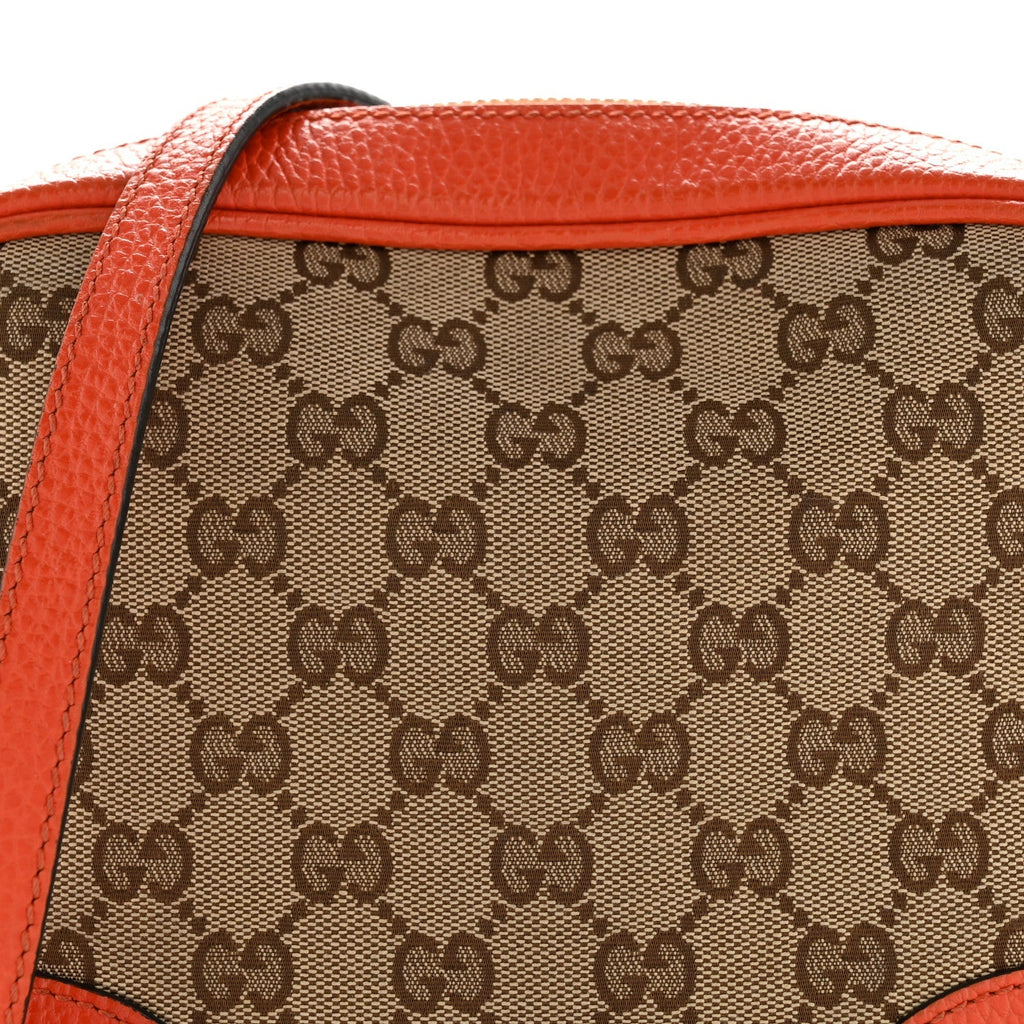 Monogram Dollar Calfskin Mini Bree Messenger Bag Beige Ebony Sun Orange