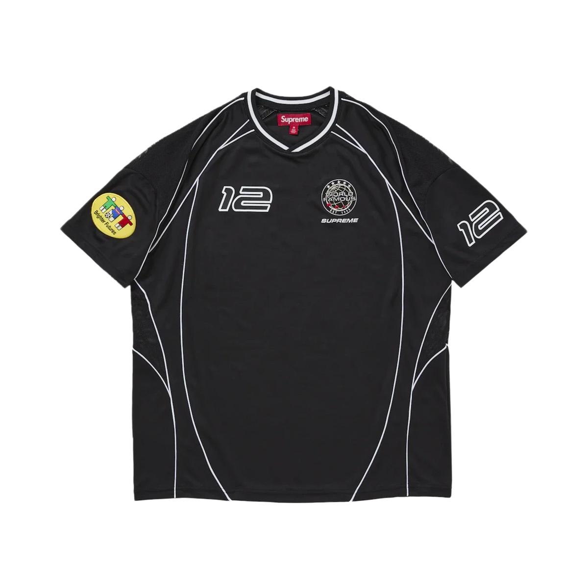 Supreme Piping Soccer Jersey Black