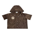 Saint Vanity Nylon Hooded Zip Up Jacket Brown
