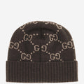 Gucci 811392 GG Cashmere Beanie — Brown