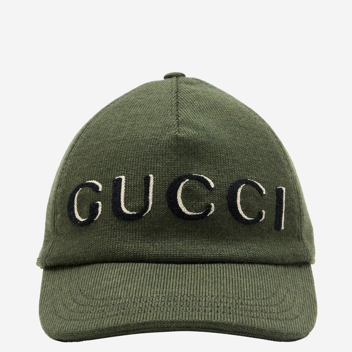 Gucci 817507 Wool Logo-Embroidered Baseball Cap — Green