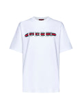 Gucci Gucci Web Logo Print T-Shirt — White