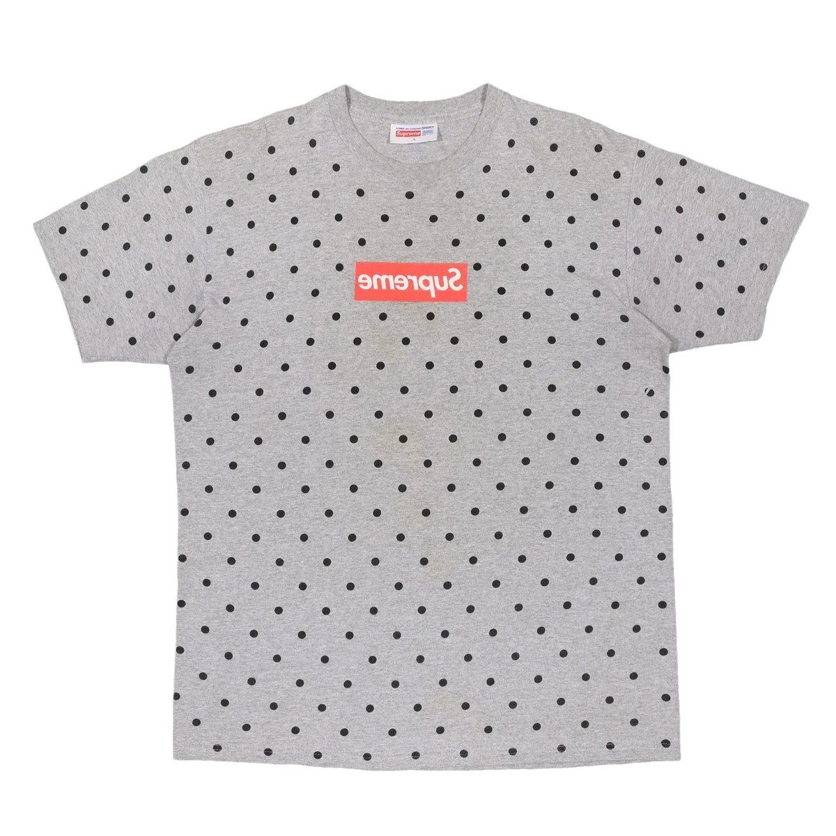 Supreme x Comme Des Garcons CDG SS12 Box Logo T-Shirt Heather Grey Polka Dot