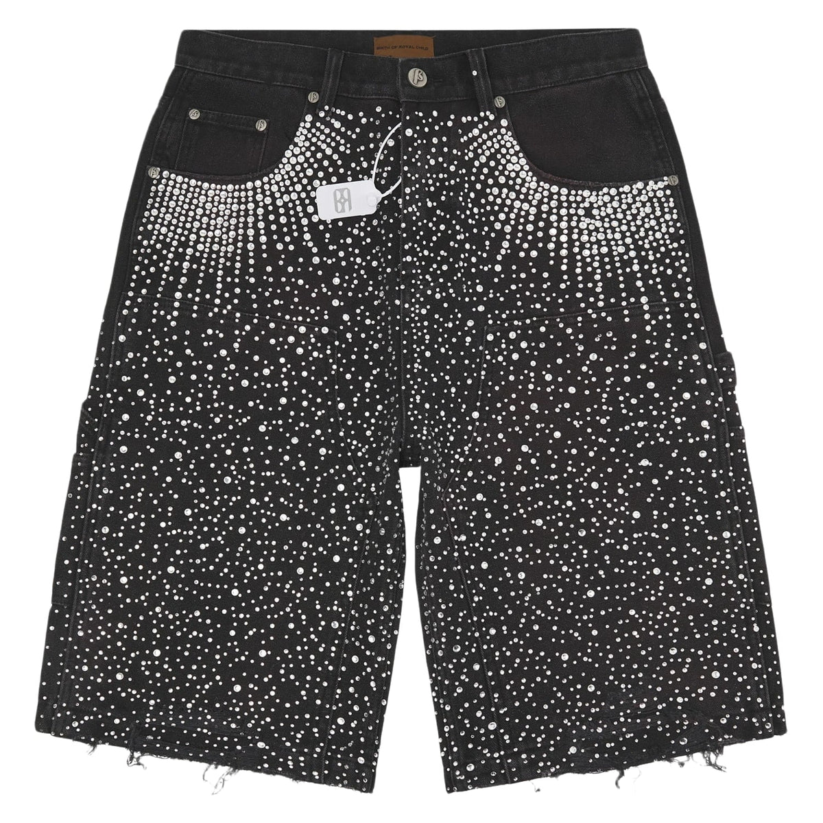 Birth Of Royal Child Diamond Jean Shorts Black
