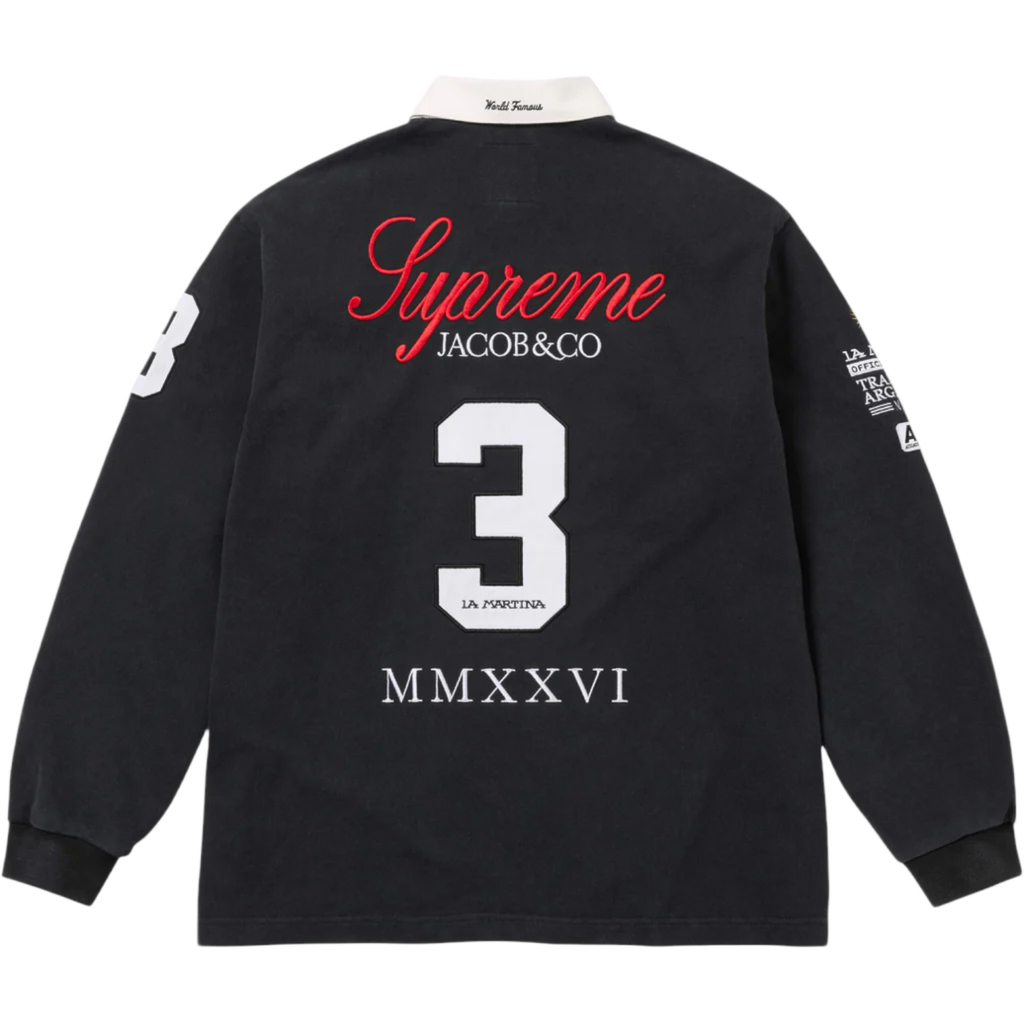 Supreme La Martina Rugby Shirt Black