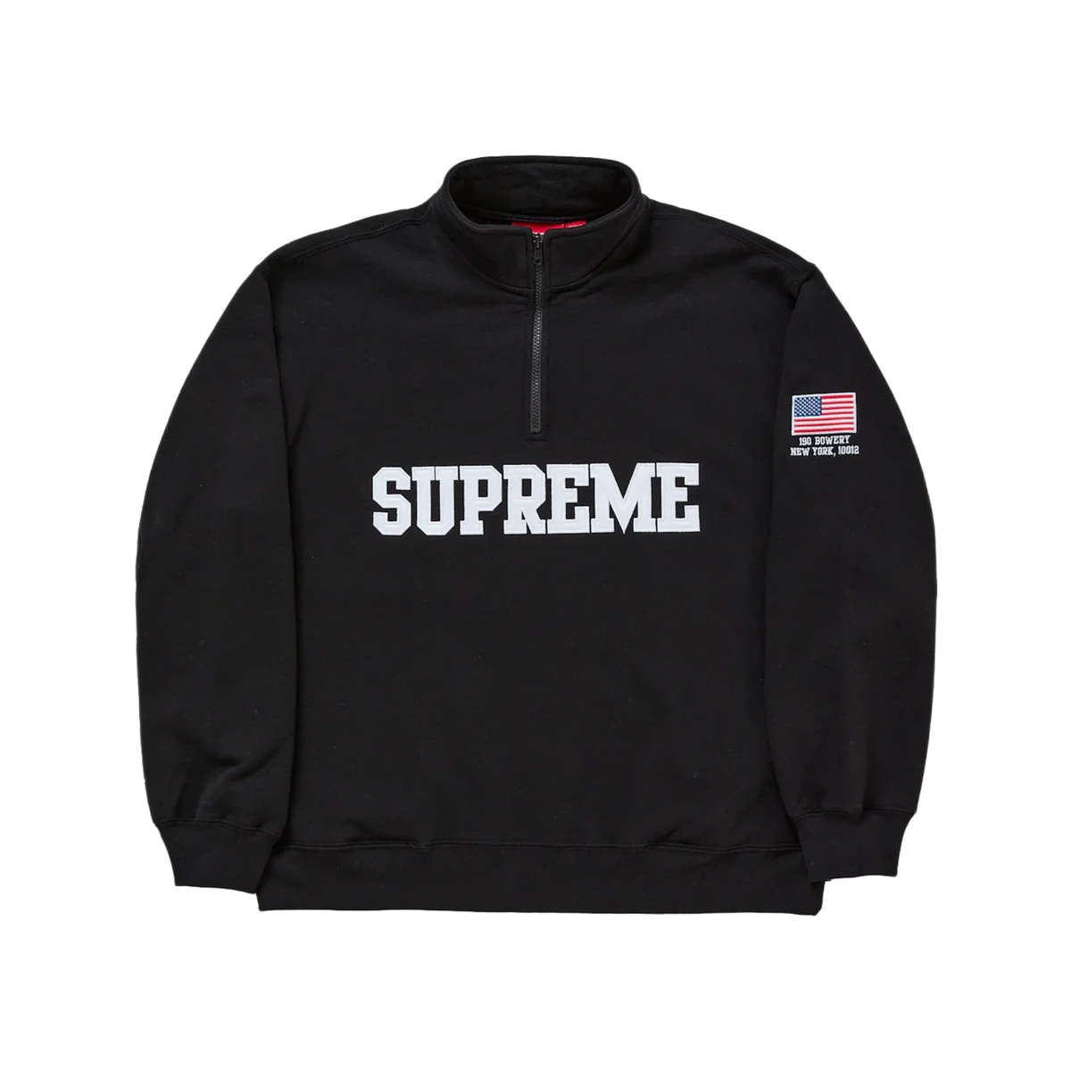 Supreme Shop Flag Half Zip Pullover Black