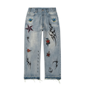Bravest Studios Tattoo Denim Pants Blue