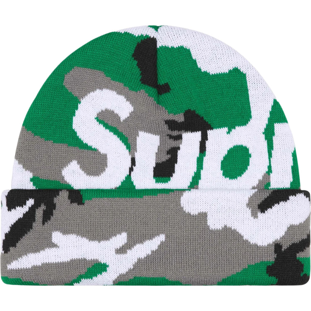 Supreme Camo Big Logo Beanie Green Camo